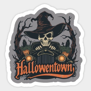 Halloweentown-Ghostly-Taxi-in-Halloweentown Sticker